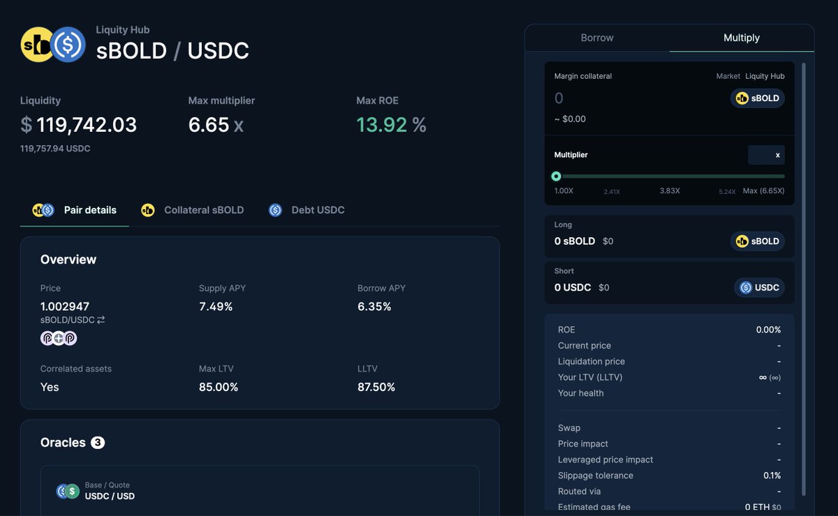 signalxu0x's tweet image. $ETH holder but don’t want to miss #stablecoin summer?

Here’s a simple @Rocket_Pool  $rETH strategy to earn both ETH staking yield and boosted stable yields:

- Use $rETH to mint $BOLD on @LiquityProtocol liquity.app
- Deposit $BOLD into the @pendle_fi sBOLD/ysYBOLD…