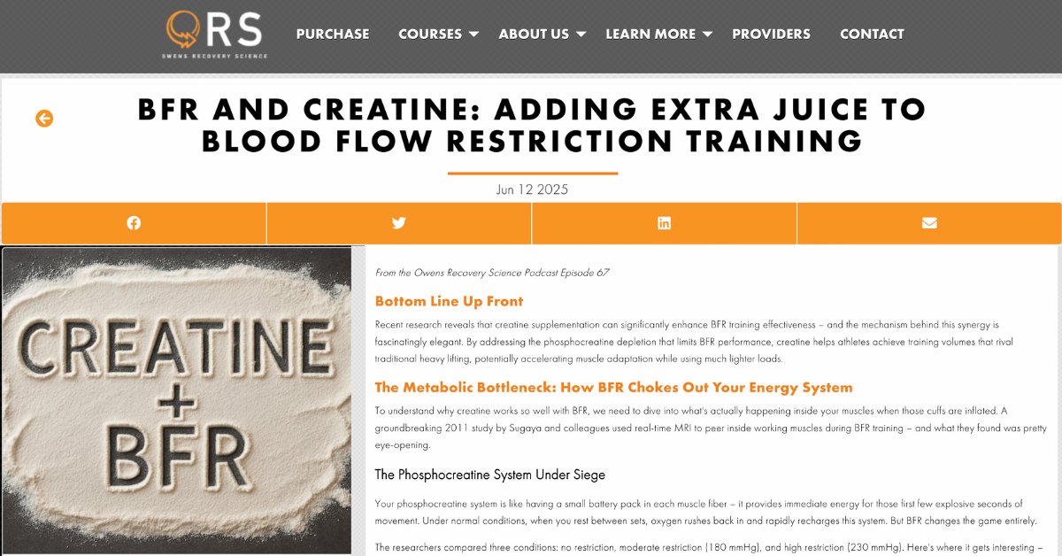 Want to take your blood flow restriction (BFR) training to the next level? 🤔 Our latest blog post dives into the power of combining Creatine + BFR for enhanced results. 💪 Get the science-backed details and learn how to add extra 'juice' to your workouts.