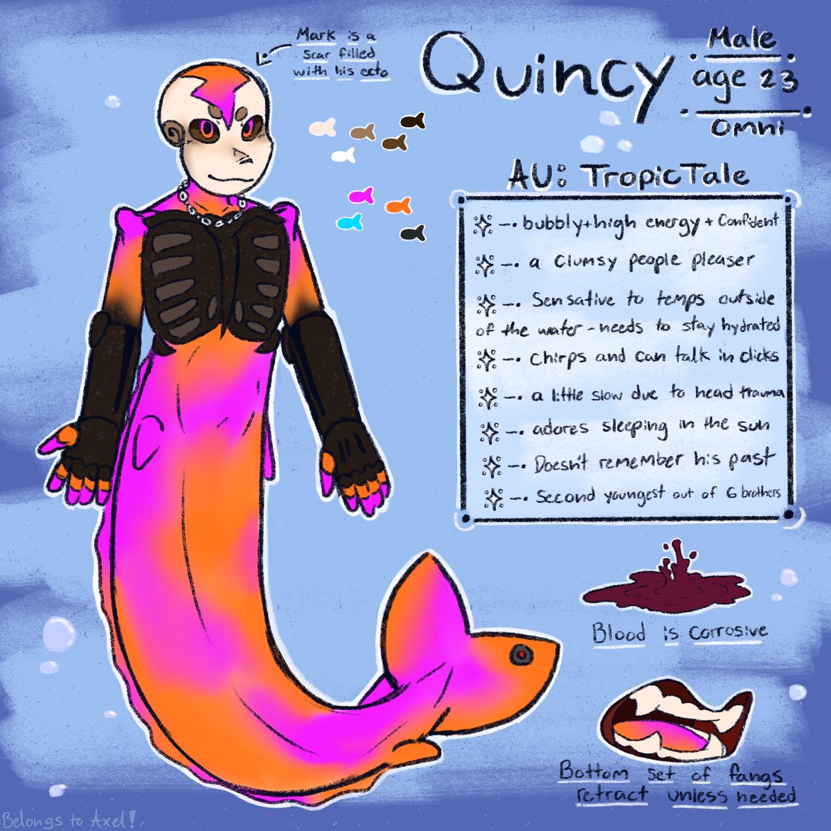 I updated his reference for artfight eheh 🐠🫧

#undertale #undertaleau #sans #sansoc #leviathantale #ocs #TropicTale