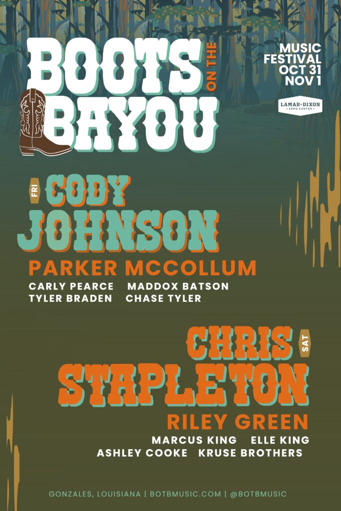 RileyGreenMusic's tweet image. Tickets for Boots on the Bayou are on sale now. See you there: botbmusic.com