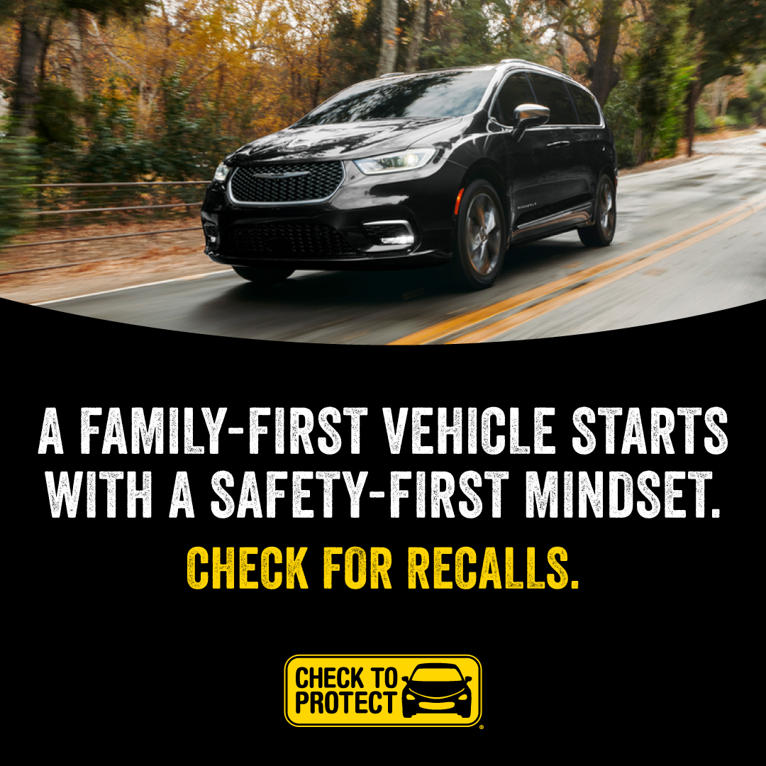 Make sure any recalls on your Chrysler vehicle are taken care of promptly, because peace of mind should always come standard. Repairs are simple, free, and handled at any authorized Chrysler dealer. Check for recalls at bit.ly/3ZfRYrl.