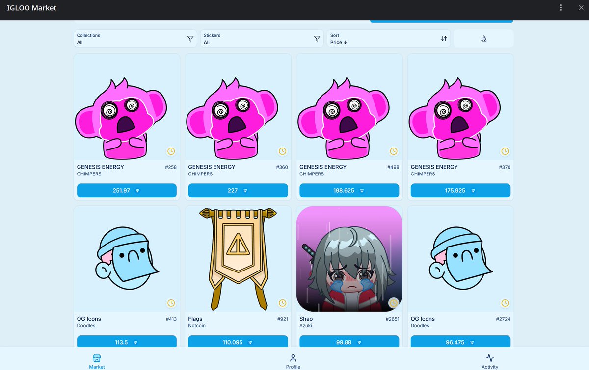 Chimpers Genesis sticker pack has the highest committed offers of all sticker packs waiting to come on the after market  12X sale price 🙉