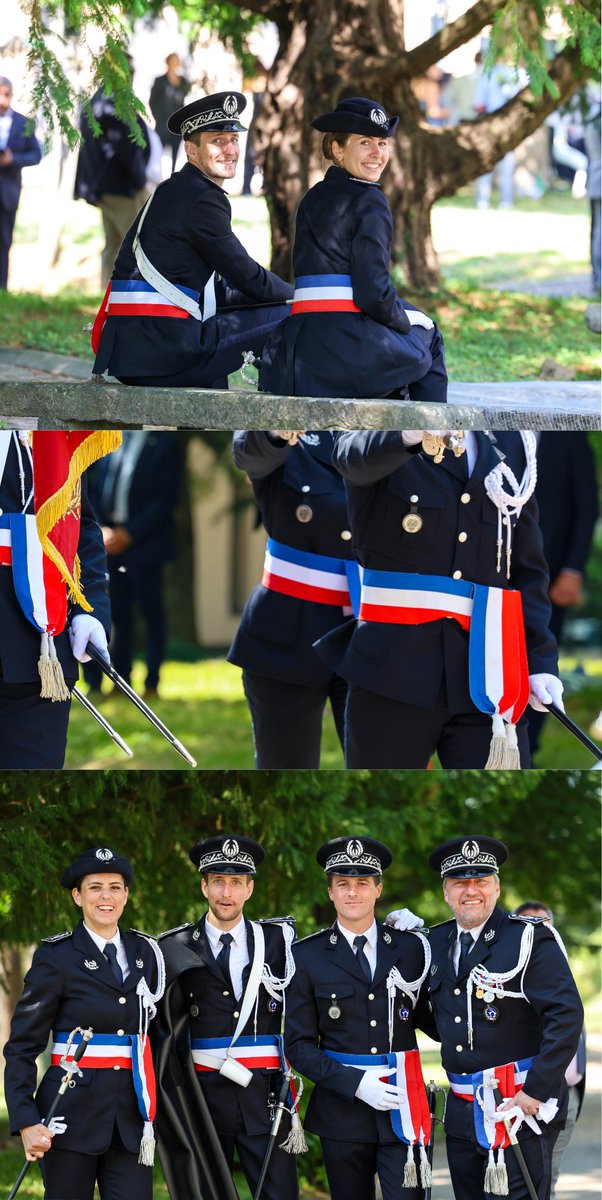 PoliceNationale's tweet photo. #Cérémonie | Ce matin, le ministre de l’Intérieur, en présence du directeur général de la police nationale, a présidé la cérémonie de sortie de la 75e promotion des commissaires de police, baptisée “Damien Ernest” en hommage à notre collègue assassiné par un terroriste à la @prefpolice. Dans l’émotion, les nouveaux commissaires ont reçu leur galon au nom de la République. Un moment à la hauteur des responsabilités qui les attendent.