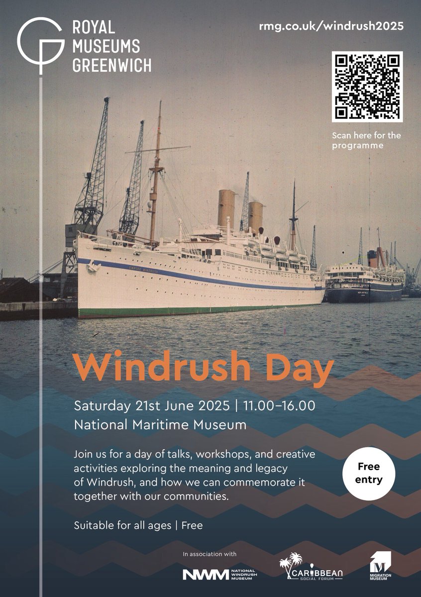 Looking forward to being in convo with the National Windrush Museum at the Maritime Museum in Greenwich tomorrow!

Come thru if you’re about, it’s FREE and the programme for the day is really cool!

🔗: bit.ly/4kPxHl0