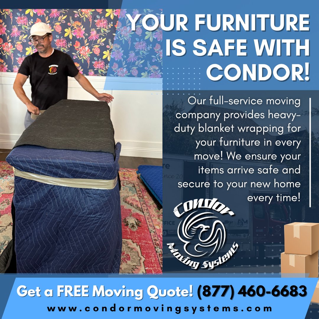 CondorMovingSys's tweet image. 💪We don’t cut corners when it comes to protecting what matters. From pickup to delivery, our team handles your furniture with care you can count on. Because peace of mind should come standard with every move.📦

Get a Moving Quote NOW! condormovingsystems.com/get-a-quote/