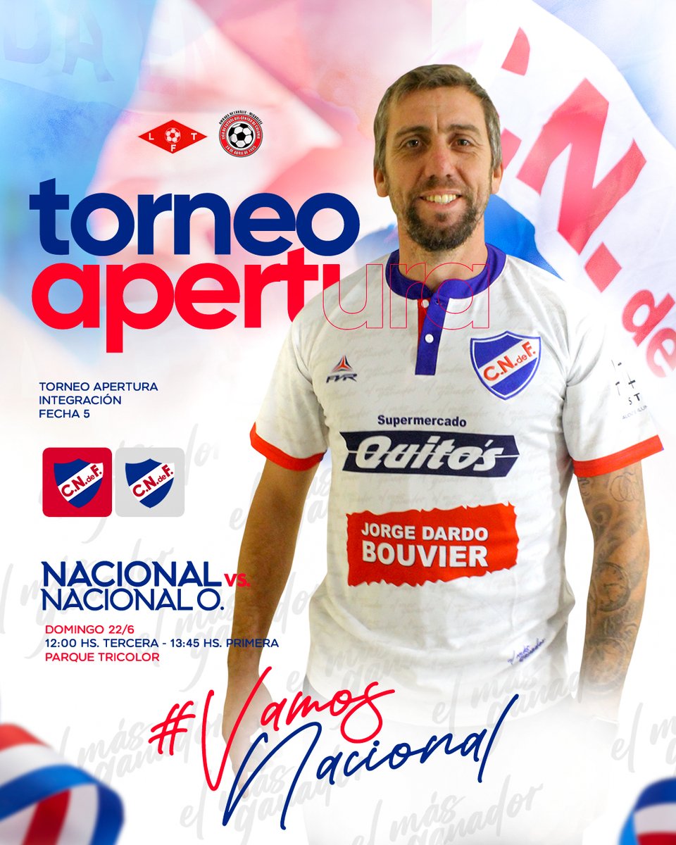 🏠 𝐍𝐮𝐞𝐬𝐭𝐫𝐚 𝐜𝐚𝐬𝐚 𝐧𝐨𝐬 𝐞𝐬𝐩𝐞𝐫𝐚... 
¡𝐄𝐥 𝐃𝐨𝐦𝐢𝐧𝐠𝐨 𝐉𝐔𝐄𝐆𝐀 𝐍𝐀𝐂𝐈𝐎𝐍𝐀𝐋! 💪
 
➡️ FECHA 5 APERTURA 
⚽ Tercera 12:00 HS
⚽ Primera 13:45 HS. 

🏟️ Parque Tricolor

#VamosNacional 🔵⚪🔴
