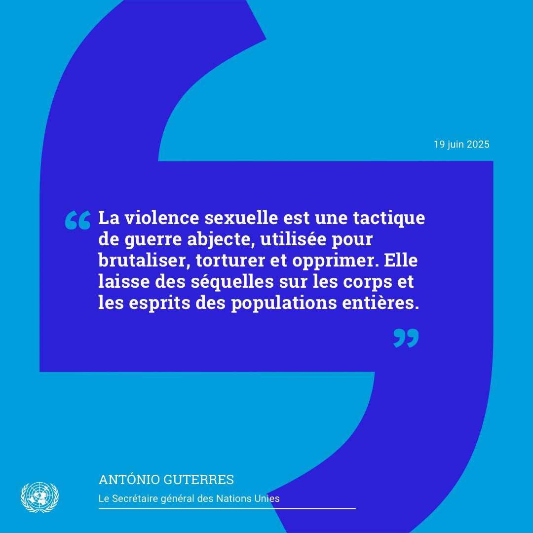 Centre d'Information des Nations Unies Dakar (@cinudakar) on Twitter photo « Nous devons affronter les horreurs du passé, accompagner les personnes survivantes et protéger les générations futures d’un sort identique. »
<a href="/antonioguterres/">António Guterres</a> à l'occasion de la Journée internationale pour l’élimination de la violence sexuelle. press.un.org/fr/2025/sgsm22…
#Kebetu « Nous devons affronter les horreurs du passé, accompagner les personnes survivantes et protéger les générations futures d’un sort identique. »
<a href="/antonioguterres/">António Guterres</a> à l'occasion de la Journée internationale pour l’élimination de la violence sexuelle. press.un.org/fr/2025/sgsm22…
#Kebetu