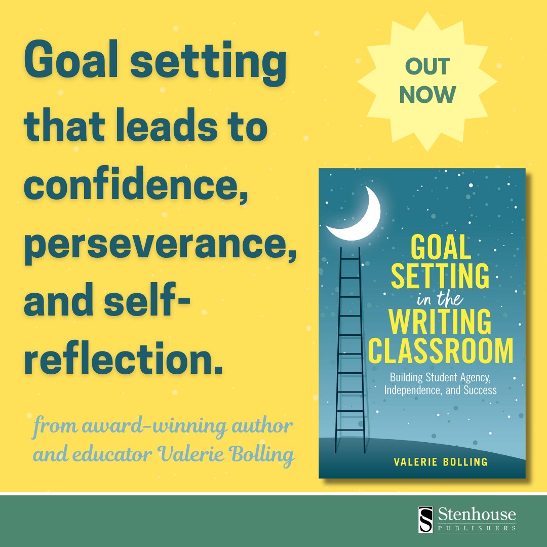 stenhousepub's tweet image. Award-winning children’s book author @valerie_bolling draws on her own experience as a writer and middle-school teacher to inform goal-setting strategies for student writers. Goal Setting in the Writing Classroom is out now! spr.ly/60164XyEw