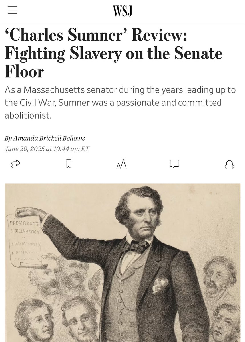 New review in the Wall Street Journal— elevating Charles Sumner, “whom the author calls ‘the most famous civil rights leader of the nineteenth century.’”