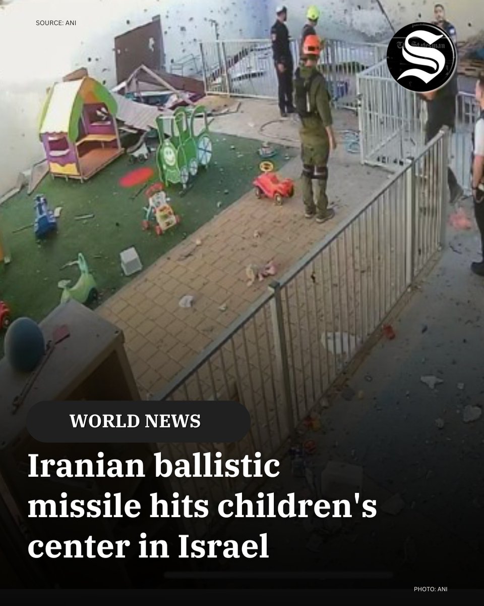 TheStatesmanLtd's tweet image. According to reports, the #IsraelDefenseForces stated on Friday that an Iranian ballistic missile struck the Colel Chabad Daycare Center in Beersheba, southern Israel. Fortunately, no injuries were reported.

#NewsUpdate #TheStatesman