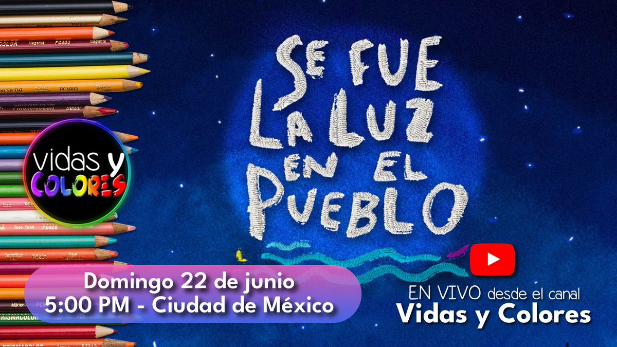 <a href="/vidasycolores/">Vidas y Colores</a> con <a href="/sergiordmx/">Sergio Rodríguez</a> y <a href="/ROOYTREJO3/">Rodrigo Trejo</a> presentan:

Se fue la luz en el pueblo

DOM 22 JUN
5 PM MX | UTC-6

youtube.com/live/MIg-v7d0N…

#vidasycolores #sergiordmx #entrevista #teatro #teatrocdmx

cc <a href="/papapandatv/">Papá Panda TV</a> <a href="/teatroculturamx/">Teatro y Cultura CDMX</a> <a href="/seropodcast/">SERO podcast</a> <a href="/fabiancpolanco/">Fabián Polanco</a> <a href="/LaCapillaTeatro/">Teatro La Capilla</a>