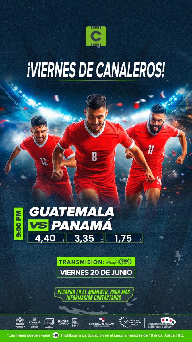 HOY TODA CON LA SELE!! Panamá se enfrenta a Guatemala en un duelo imperdible.🔥
Haz tu apuesta en Codere.pa y vive el partido como nunca. ⚽🇵🇦