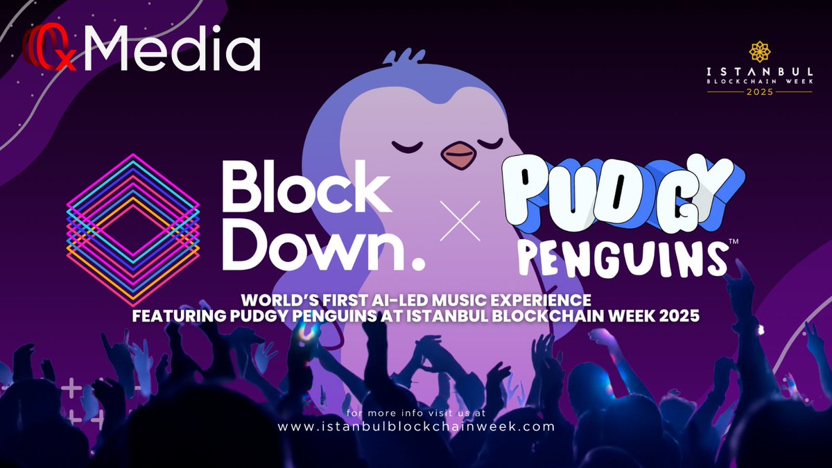 0xMedia (@0xmediaco) on Twitter photo 🎶BlockDown Festival 正式回归,将于伊斯坦布尔区块链周推出全球首个「AI 代理人主导」的音乐节!
📍 活动时间:6 月 26 日
📍 地点:伊斯坦布尔 Klein Phönix,土耳其最具代表性的电子音乐场所
🤝 联合主办:Web3 营销机构 <a href="/EAK_Digital/">EAK Digital</a> + Web3 顶级 IP <a href="/pudgypenguins/">Pudgy Penguins</a> 🎶BlockDown Festival 正式回归,将于伊斯坦布尔区块链周推出全球首个「AI 代理人主导」的音乐节!
📍 活动时间:6 月 26 日
📍 地点:伊斯坦布尔 Klein Phönix,土耳其最具代表性的电子音乐场所
🤝 联合主办:Web3 营销机构 <a href="/EAK_Digital/">EAK Digital</a> + Web3 顶级 IP <a href="/pudgypenguins/">Pudgy Penguins</a>