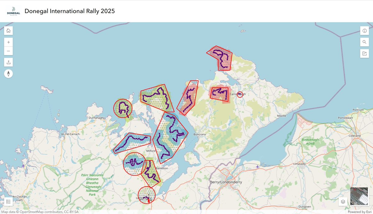 A Temporary Restricted Notice has been issued by <a href="/IAApress/">IAA</a> to cover areas of the Donegal International Rally this weekend. The flight restriction extends to 2000ft AMSL. These areas are now included in our Rally weekend Road Safety Map. donegal.maps.arcgis.com/apps/instant/i…