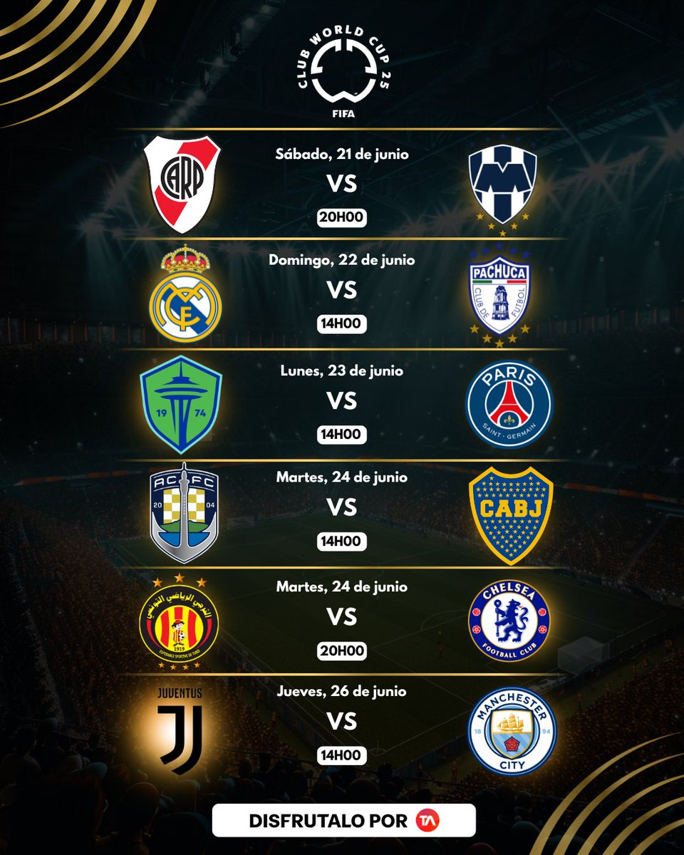 🏆 Continúa el #WorldCupClub en la cancha de <a href="/teleamazonasec/">Teleamazonas</a> 

Días de definiciones en la Fase de Grupos rumbo a los Octavos de Final.