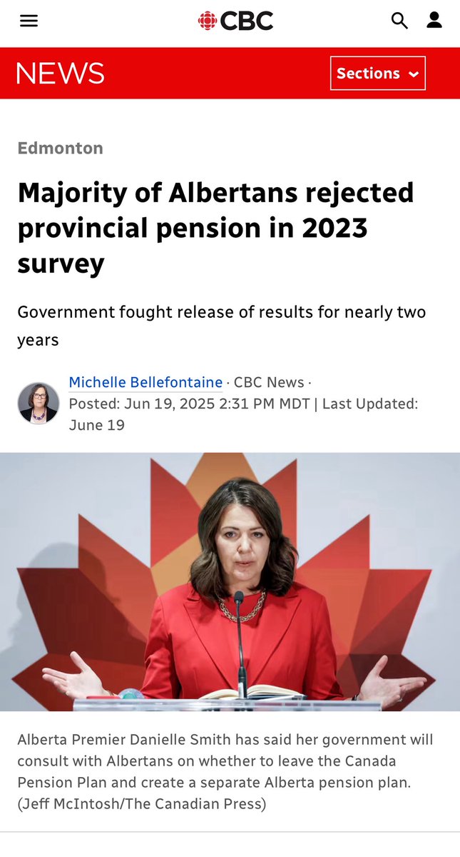 Zulkifl Mujahid (@mujahidzulkifl) on Twitter photo UCP tried to bury the truth.
๐ 63% of Albertans said NO to leaving the CPP.
Danielle Smith ignored you.
This is deceit, not leadership.
#HandsOffOurPensions #UCPFail #DanielleSmithLies #AlbertaDeservesBetter #KeepCPP
<a href="/heatherdcoleman/">๐จ๐ฆ Heather Coleman๐จ๐ฆ</a>
<a href="/1JudiB/">Judi B๐จ๐ฆ I stand with ๐บ๐ฆ</a>
<a href="/JasonOnTheDrums/">Jason Scott ๐จ๐ฆ</a>
<a href="/JudithY68884907/">Judith 5196 ๐ฆ ๐จ๐ฆ ๐ฆ</a> UCP tried to bury the truth.
๐ 63% of Albertans said NO to leaving the CPP.
Danielle Smith ignored you.
This is deceit, not leadership.
#HandsOffOurPensions #UCPFail #DanielleSmithLies #AlbertaDeservesBetter #KeepCPP
<a href="/heatherdcoleman/">๐จ๐ฆ Heather Coleman๐จ๐ฆ</a>
<a href="/1JudiB/">Judi B๐จ๐ฆ I stand with ๐บ๐ฆ</a>
<a href="/JasonOnTheDrums/">Jason Scott ๐จ๐ฆ</a>
<a href="/JudithY68884907/">Judith 5196 ๐ฆ ๐จ๐ฆ ๐ฆ</a>