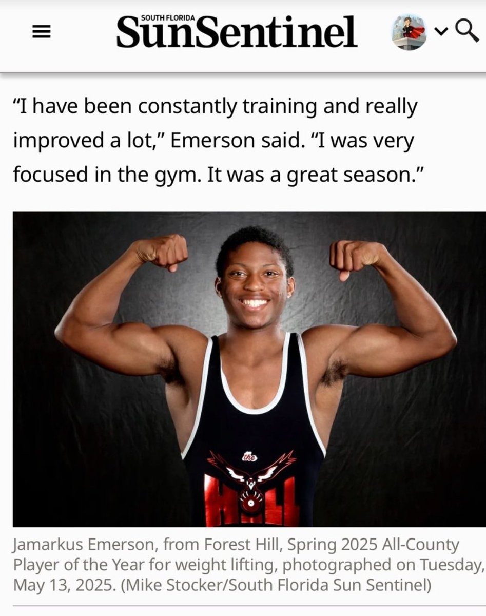 Weightlifter of the year <a href="/JamarkusEm26236/">Jamarkus Emerson</a>. While playing football &amp; track