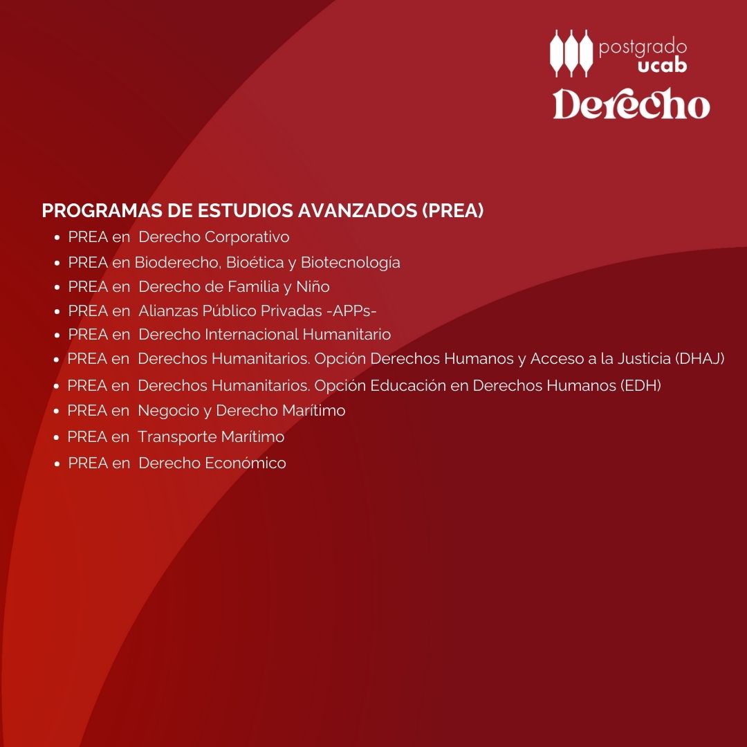 Postgrado UCAB te prepara para los desafíos del futuro, brindándote las herramientas y el conocimiento para liderar en tu área laboral.

Conoce más sobre nuestros programas: postgrado.ucab.edu.ve
Becas de Excelencia:  postgrado.ucab.edu.ve/becas/