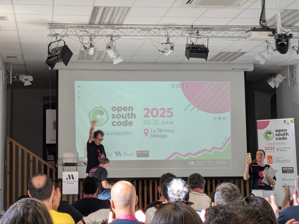 ubuntu's tweet image. UbuCon Europe kicked off strong today alongside beautiful sunshine! ☀️🧡
📍 La Térmica - Málaga, Spain
Join Canonical at Open South Code 2025 to connect with the Ubuntu community and explore the latest Ubuntu technologies through expert demos and workshops.
In Spain? Come and…