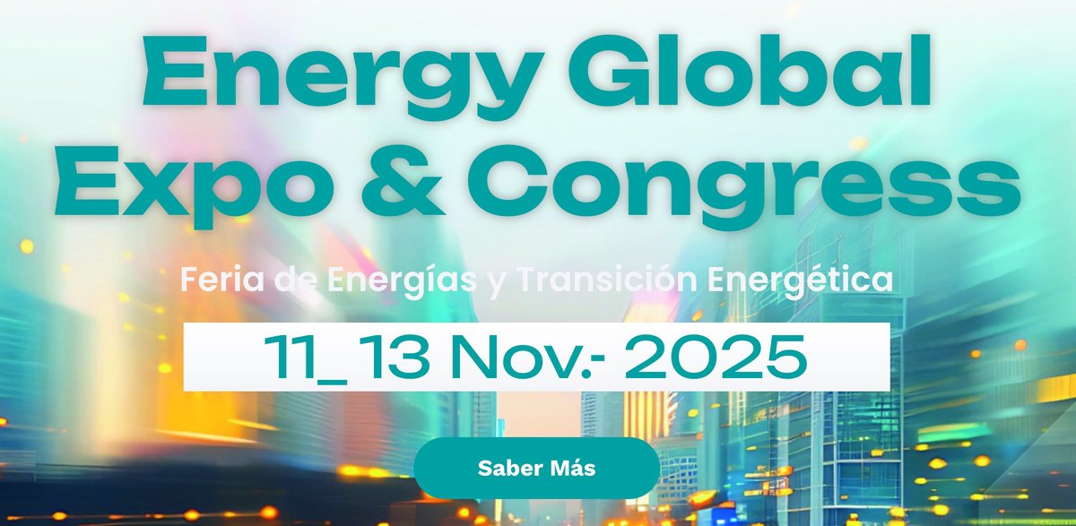 Clúster de Energía C.V. (@energiacomval) on Twitter photo 📆11-13 de noviembre de 2025
📍Feria Valencia
💡Más Info: bit.ly/CECV143
❗Próximamente se abrirán las inscripciones para expositores, ponentes y visitantes profesionales.
👉Para más información sobre #EGEC25, puedes contactar con nosotros en: info@clusterenergiacv.com 📆11-13 de noviembre de 2025
📍Feria Valencia
💡Más Info: bit.ly/CECV143
❗Próximamente se abrirán las inscripciones para expositores, ponentes y visitantes profesionales.
👉Para más información sobre #EGEC25, puedes contactar con nosotros en: info@clusterenergiacv.com