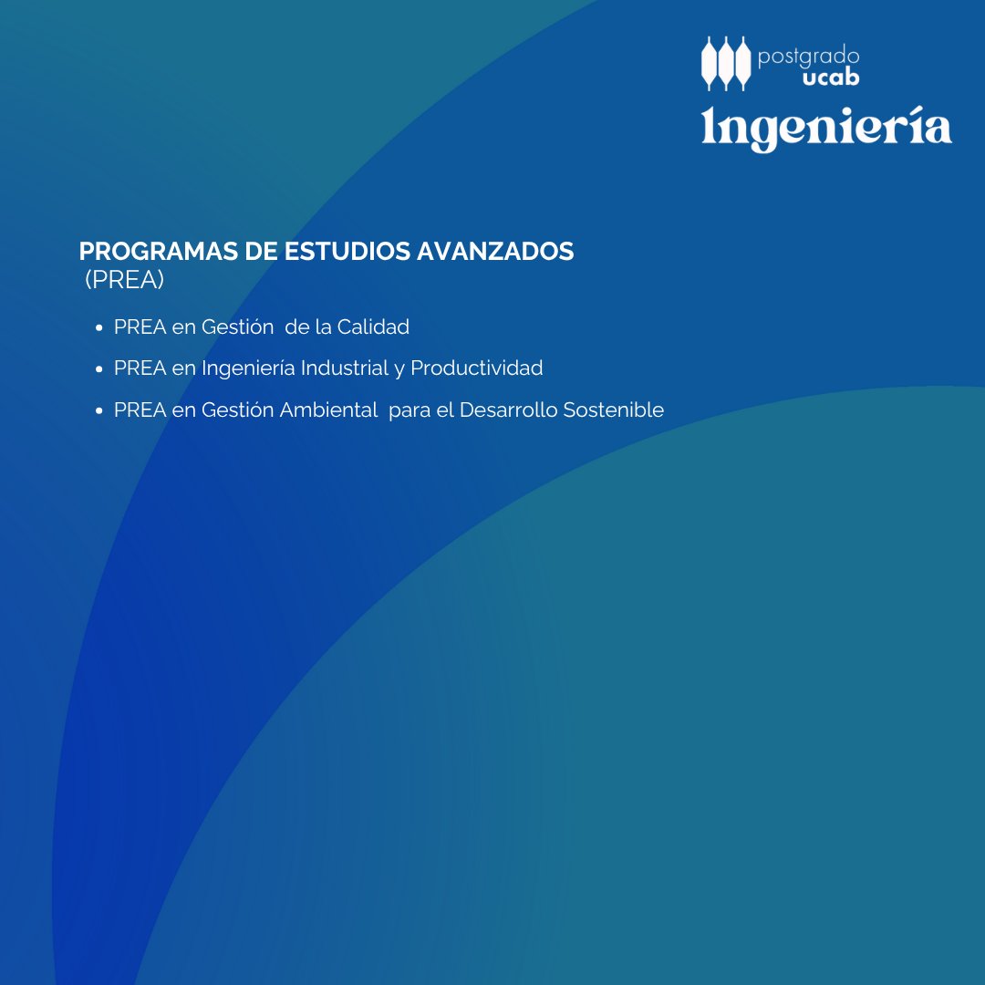 Postgrado UCAB te prepara para los desafíos del futuro, brindándote las herramientas y el conocimiento para liderar en tu área laboral.

Conoce más sobre nuestros programas: postgrado.ucab.edu.ve
Becas de Excelencia:  postgrado.ucab.edu.ve/becas/