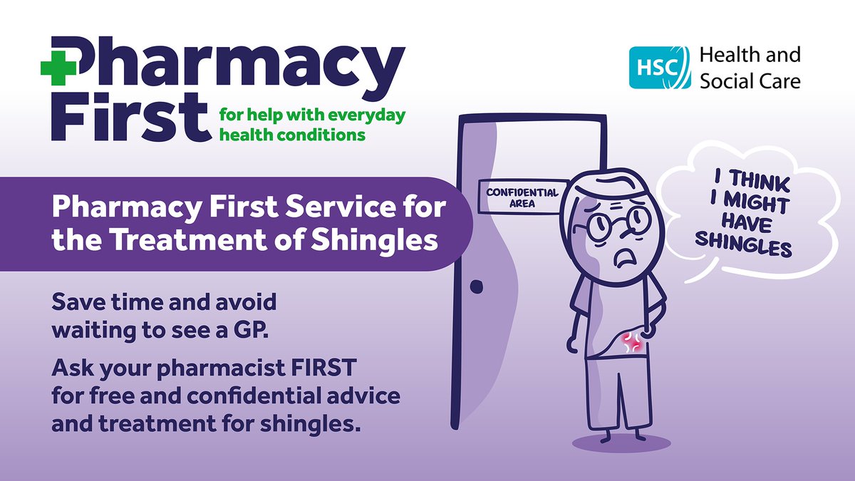 Think you may have shingles? If you're 18 or over, visit one of 15 Gordons Chemists stores across NI for free advice and treatment – no GP appointment required. The Pharmacy First service is quick, confidential, and led by your local pharmacist.