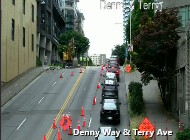 ロードワークは、Terry Ave NとFairview Ave Nの間のDenny