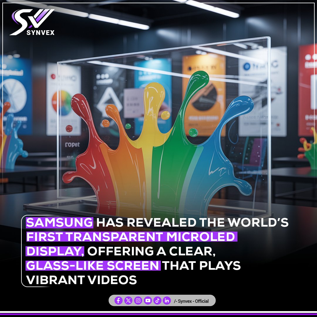 synvexofficial's tweet image. Samsung Unveils the Future of Display Tech!

The world’s first transparent MicroLED display is here offering a stunning, glass-like screen.

synvex.io

#Synvex #TechInnovation #TransparentDisplay #MicroLED #FutureTechnology #SamsungDisplay #AIandTech