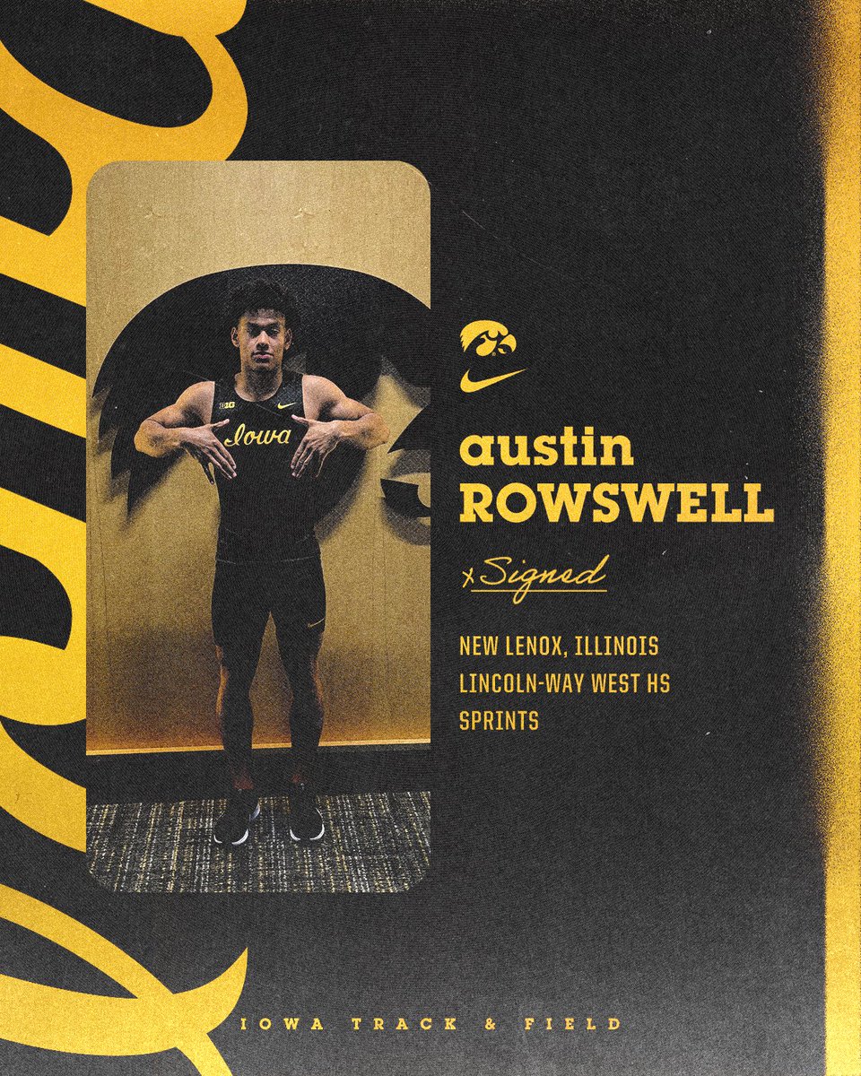 Sprinting in from Illinois 👏

Welcome, Austin!
👟 21.41 (200M)
👟 46.94 (400M)

#Hawkeyes