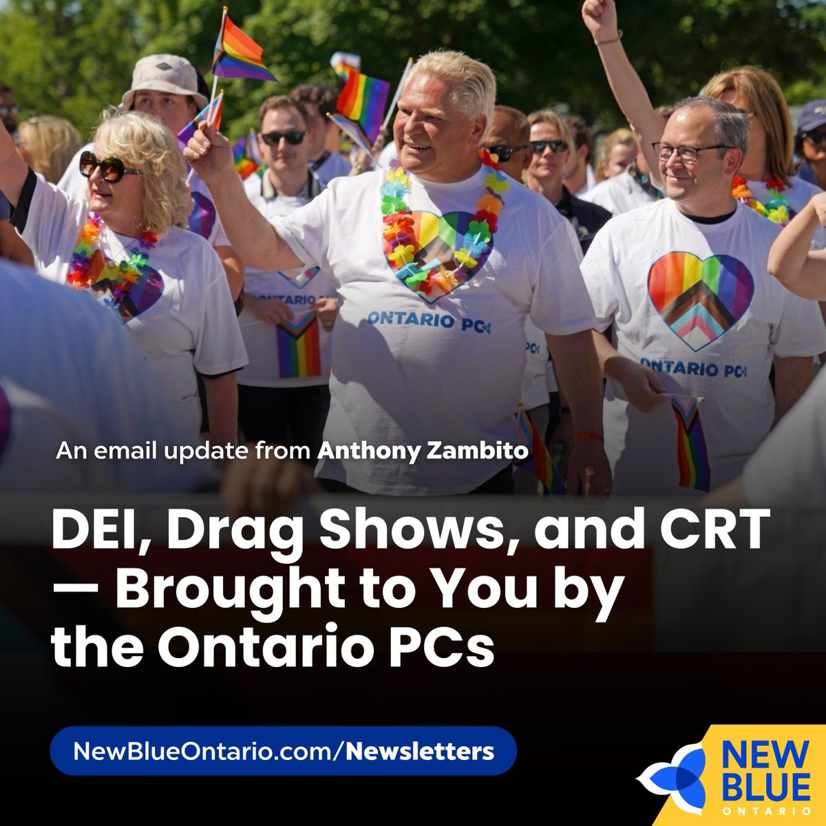 In 2018, Doug Ford and the Ontario PC Party campaigned on a conservative platform. 

But once in power, they chose the easy path of political correctness and appeasement.

Together, the New Blue Party will challenge the left, balance the narrative, and change the course in