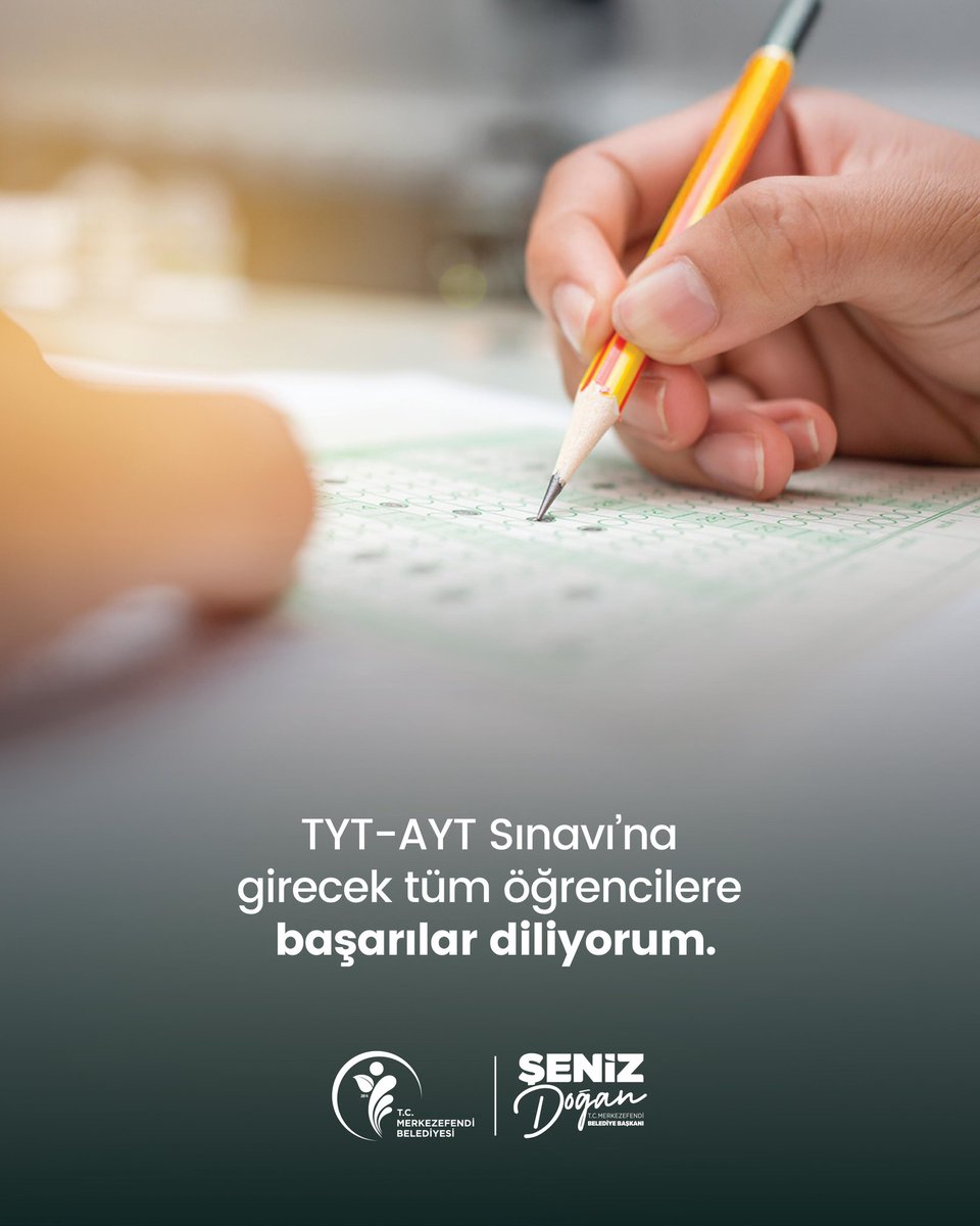 TYT-AYT Sınavı’na girecek tüm öğrencilerimize başarılar diliyorum.