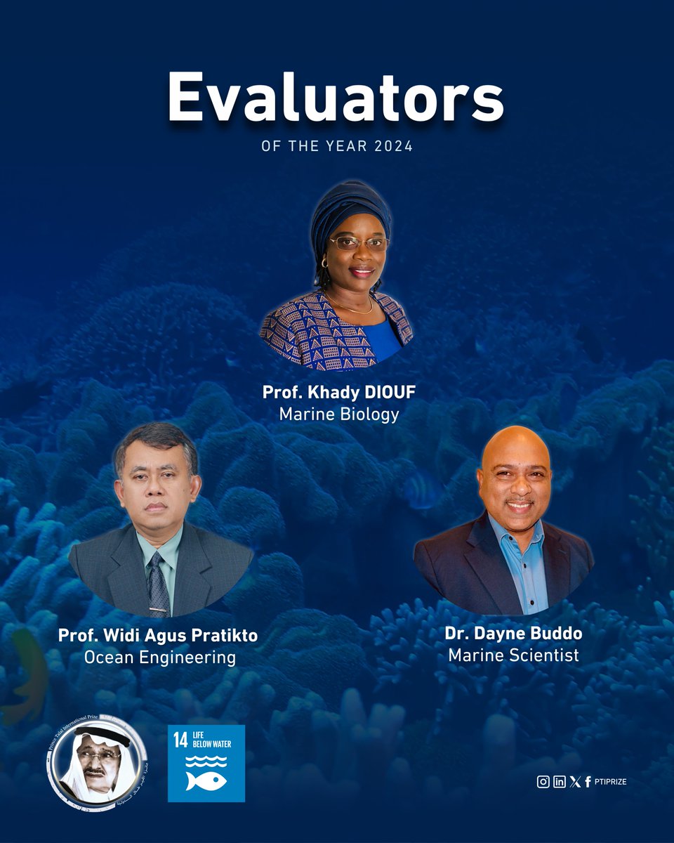🌍 Meet our selected evaluators!

Evaluation of the projects nominated for the #Prince_Talal_International_Prize for Human Development is carried out by experts with global experience in reviewing development projects related to the 2024 theme: Life Below Water (#SDG14).

Their