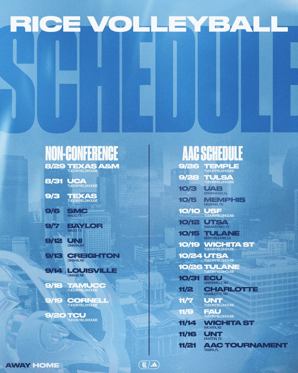 Your fall plans are here!

📰 » riceowls.co/VB25-Sched

#GoOwls👐