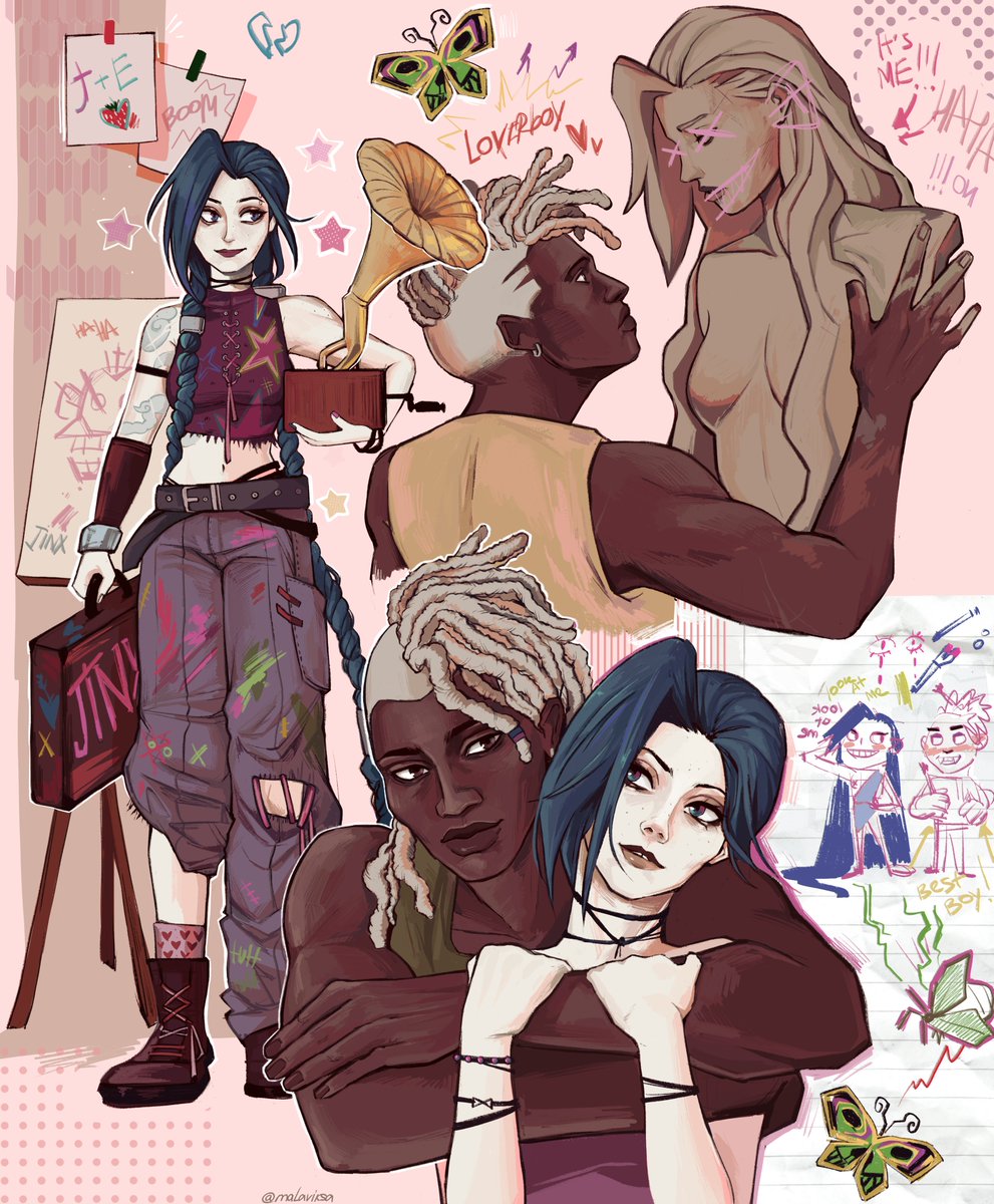i just keep developing this AU in my head, i can’t stop
AU where Ekko is a student at an art college, and Jinx is his muse and life model for a sculpture project🖌️
#timebomb #jinx #ekko #arcane
