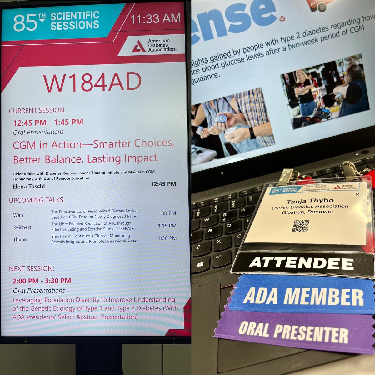 Ready to present our study 2Sense at #ADASciSessions in Chicago. We have shown that even a brief usage of CGM and minimal instructions can trigger learning and behavioral shifts in people with #type2diabetes So excited to be able to share these results.