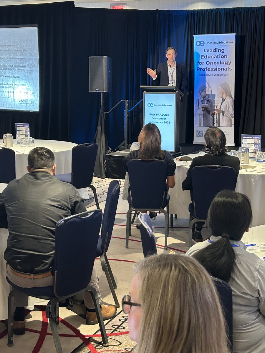 📢 On stage now: Dr. Jonathon Loree <a href="/BCCancer/">BC Cancer</a>  presenting on Colorectal and GI Cancers.

He’s breaking down key data from ASCO and what it means for evolving treatment strategies in gastrointestinal oncology.

More expert insights coming your way from Vancouver! #BOAV25 #ASCO25