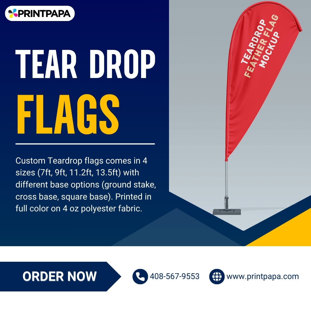 printpapa's tweet image. Stand out with custom Tear Drop Flags from PrintPapa. Perfect for outdoor events, storefronts, or promotions. Durable, eye-catching, and easy to set up. Order yours today and boost visibility.

Visit: bit.ly/40U9oYy

#TearDropFlags #PrintPapa