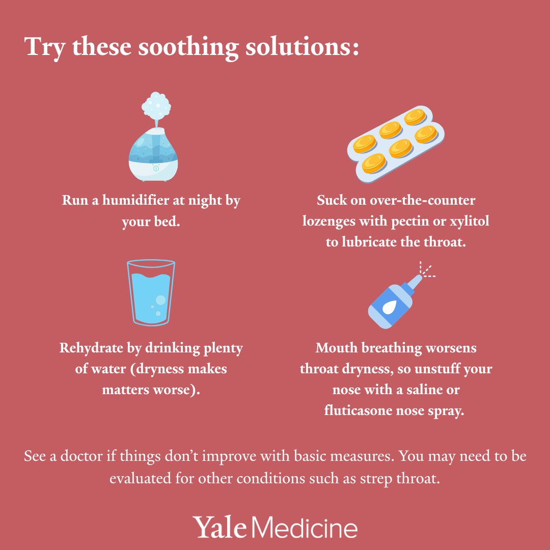 YaleMedicine's tweet image. Health tip: Soothe a ‘Razor Blade’ Sore Throat
 
The new #Nimbus variant of #COVID-19 is causing a sharp, &apos;razor blade&apos; type of soreness in the throat (pharyngitis). The reason? The variant replicates in the throat lining, causing cellular damage. Try these soothing solutions.