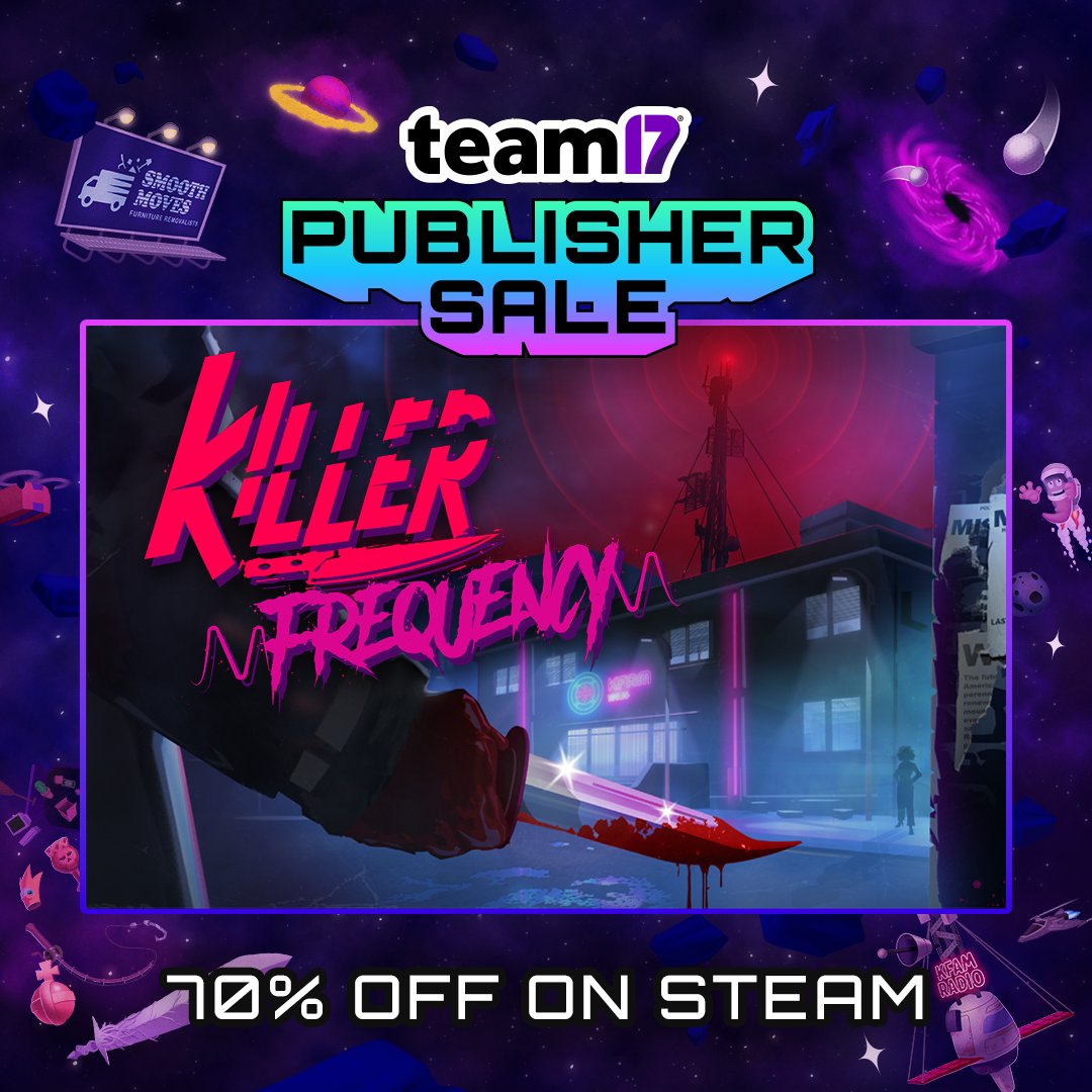 Don't touch that dial! Killer Frequency is 70% OFF on Steam in the <a href="/Team17/">Team17</a> Publisher Sale! 😱  

📻 Man the dials as an 80s radio DJ
🔪 Help callers escape a vicious killer
🧩 Solve puzzles, save lives

Pick up this killer deal now: bit.ly/TW-Killer-Freq…