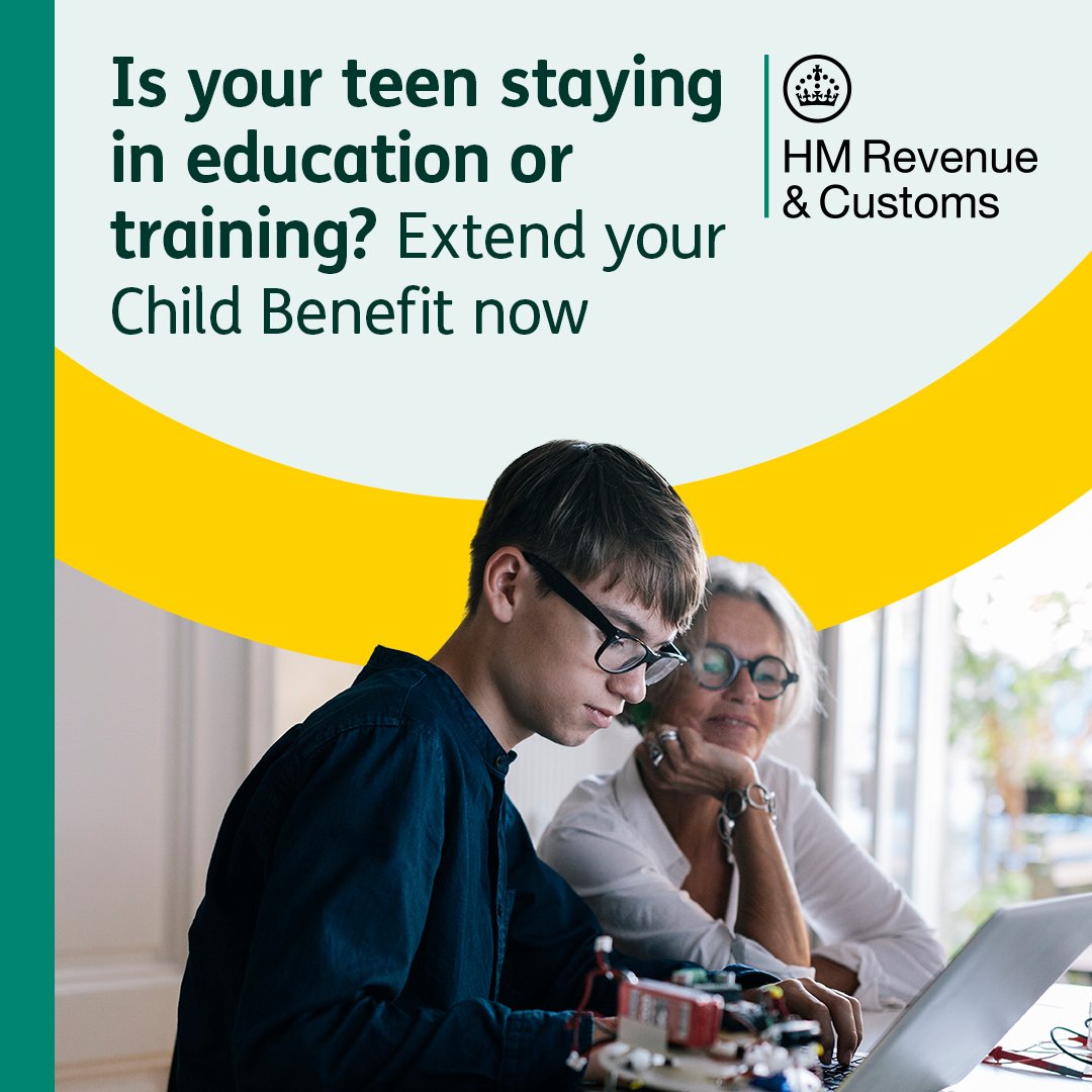 HMRCcustomers's tweet image. Did your teen finish their #GCSEs this week?  📝
 
If you claim Child Benefit and your teen is staying in education or training after their exams, you’ll need to let us know.  

Update your claim using the HMRC app today. 👇

gov.uk/guidance/downl…