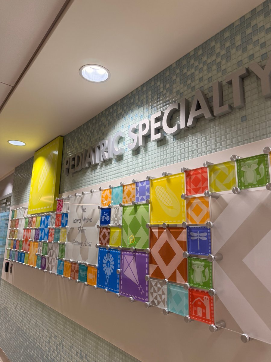 Our elevator buttons aren’t just colorful—they’re Iowa icons! 🌽🚜  Each one represents local landscapes or activities and matches the walls and room markers on that floor. Look close—you might spot icons from other floors too.