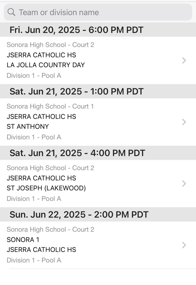 EOT Showcase - Day #1 #scholasticviewingperiod

🗓️ Friday | June 20th
⌚️ 6PM
🆚 La Jolla Country Day
📍 Sonora High School