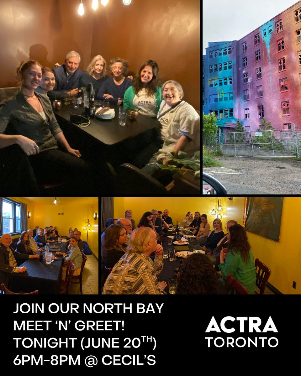 ACTRA Toronto President Kate Ziegler and Senior Advisor in Film, Television &amp; Digital Media Clare Johnston are on the road in Northern Ontario and connecting with Members!

Last night we had a Meet 'n' Greet in Sudbury at the Laughing Buddha, and tonight (June 20th) Kate and