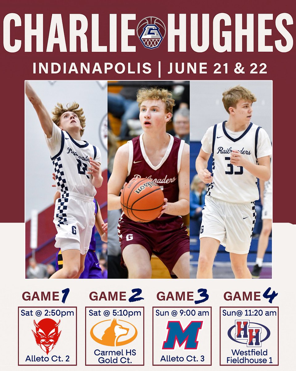 Back to work with a big weekend in the 317. The Garrett boys travel for 4 games at the always exciting Charlie Hughes 🚂 #RBT