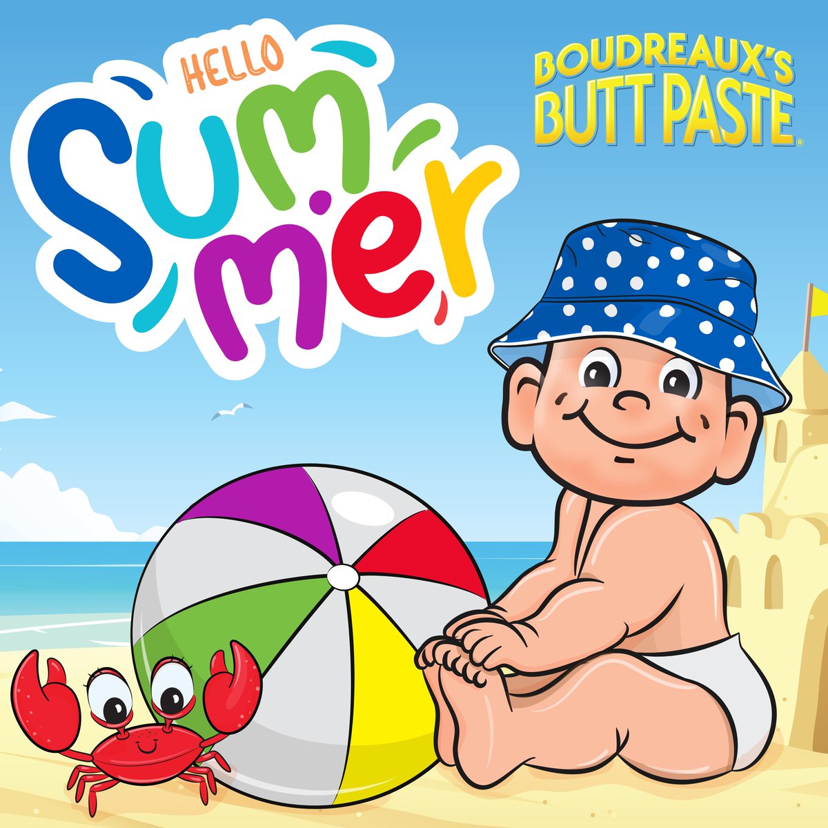 buttpaste's tweet image. Sun’s out, diaper rash is not! ☀️🏖️ Protect your baby&apos;s bottom all summer long with Boudreaux’s Butt Paste®! #HappyCheeks #WelcomeSummer