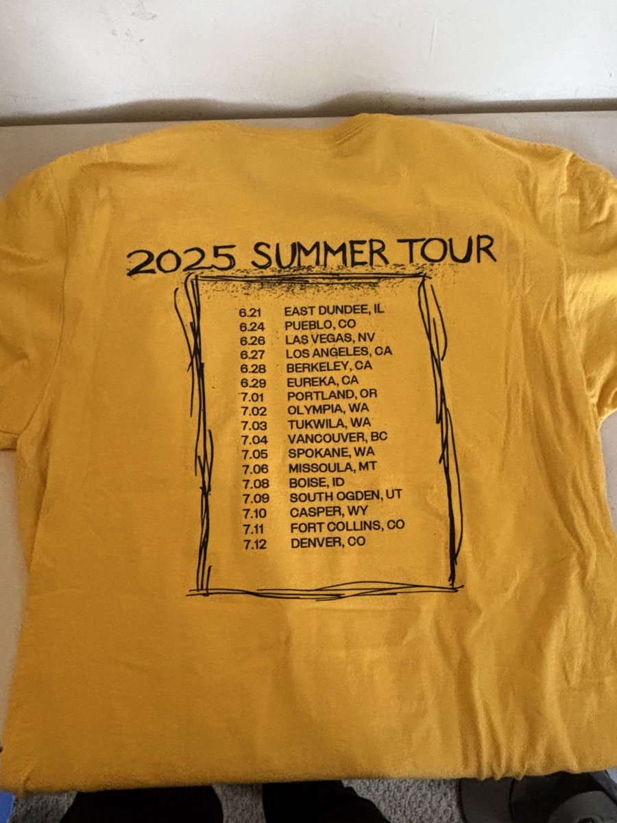 did you know we made these shirts for the tour?? We leave today and you can get one at a show over the next month. 

If we have any left over at the end, they’ll be for sale online when we get home so you can get one and pretend you went to a show on the tour.