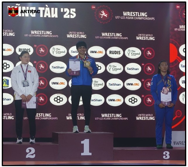 artrac_ia's tweet image. "𝐔𝐧𝐝𝐞𝐫 23 𝐀𝐬𝐢𝐚𝐧 𝐖𝐫𝐞𝐬𝐭𝐥𝐢𝐧𝐠 𝐂𝐡𝐚𝐦𝐩𝐢𝐨𝐧𝐬𝐡𝐢𝐩 - 2025"

Congratulations to Rect Nb Sub Woman Military Police,  Priya of Corps of Military Police, #CMP for Winning #𝐆𝐨𝐥𝐝𝐌𝐞𝐝𝐚𝐥 in the 76 Kg Woman Wrestling Category in #Under23 Asian Wrestling