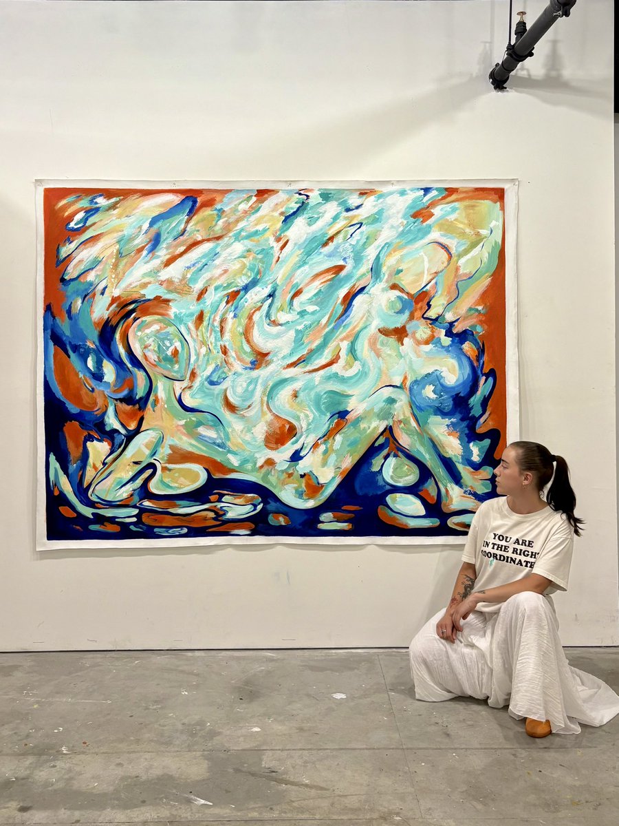 Kisses on the wind. 🌬️🏊🏼‍♀️🪞

63x83 
acrylic on canvas