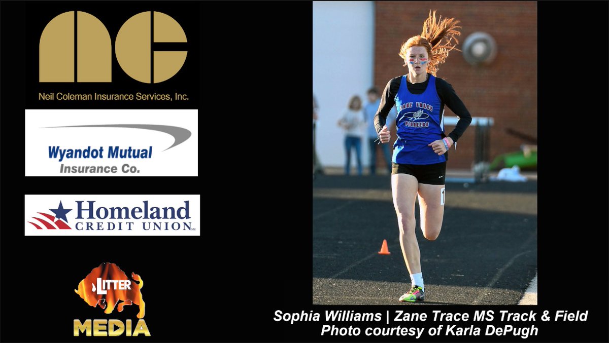 Litter Media (@litter_media) on Twitter photo The <a href="/NCIS_1982/">Neil Coleman Insurance Services, Inc.</a> -Wyandot Mutual Player of the Week, presented by <a href="/HomelandCU/">Homeland Credit Union</a> is Sophia Williams, an incoming freshman at Zane Trace. Williams won the OHSAA Middle School State Championship in the 400M Run with a time of 58.28 seconds. The fourth fastest time since the OHSAA has The <a href="/NCIS_1982/">Neil Coleman Insurance Services, Inc.</a> -Wyandot Mutual Player of the Week, presented by <a href="/HomelandCU/">Homeland Credit Union</a> is Sophia Williams, an incoming freshman at Zane Trace. Williams won the OHSAA Middle School State Championship in the 400M Run with a time of 58.28 seconds. The fourth fastest time since the OHSAA has
