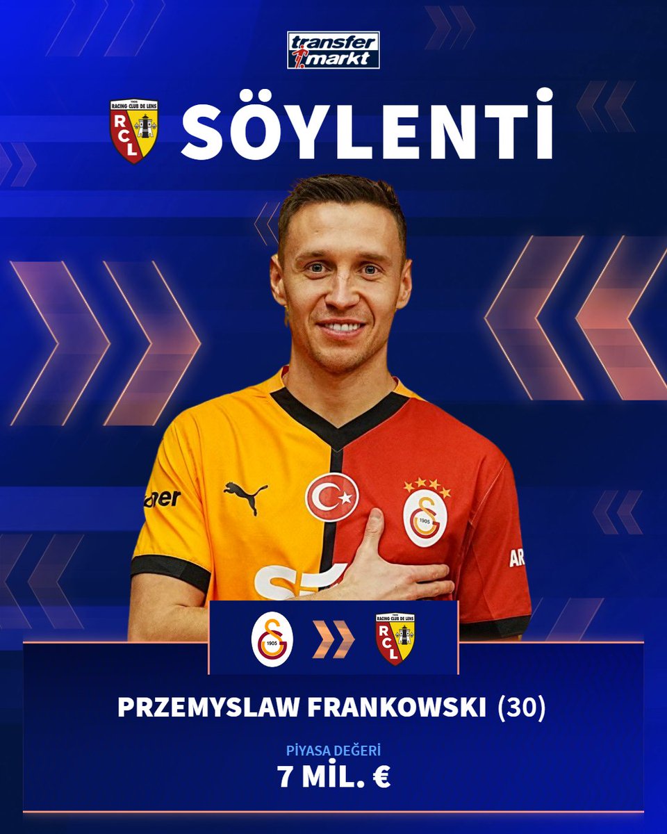 👀 Lens, eski oyuncusu Przemyslaw Frankowski'yi kiralık olarak yeniden kadrosuna katmak istiyor!

📎 Burhan Can Terzi

➡️ transfermarkt.com.tr/s/i075